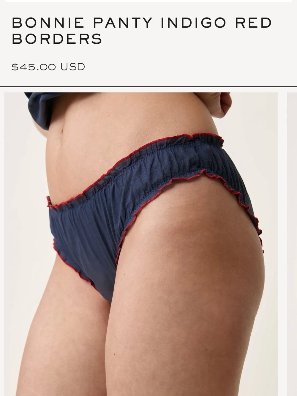 SCARLETTE ATELIERS French Cotton Bonnie Indigo Panty Parisian Panties Underwear - Picture 7 of 9
